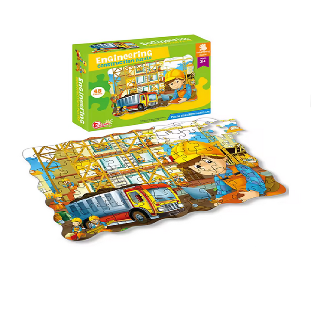Engineering Construction Puzzle - 45-Piece Multi-Level Building Site