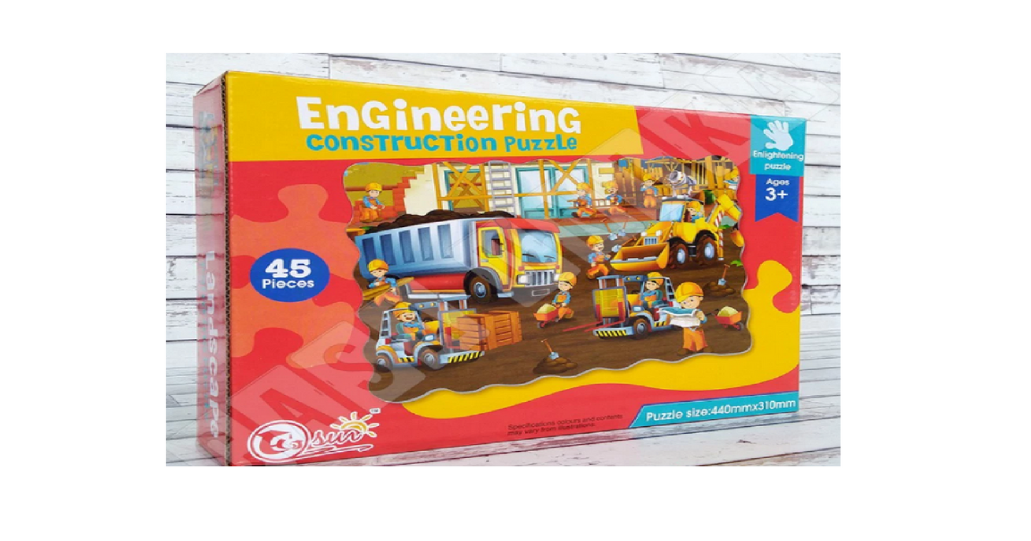 Engineering Construction Puzzle - 45-Piece Building Site Jigsaw