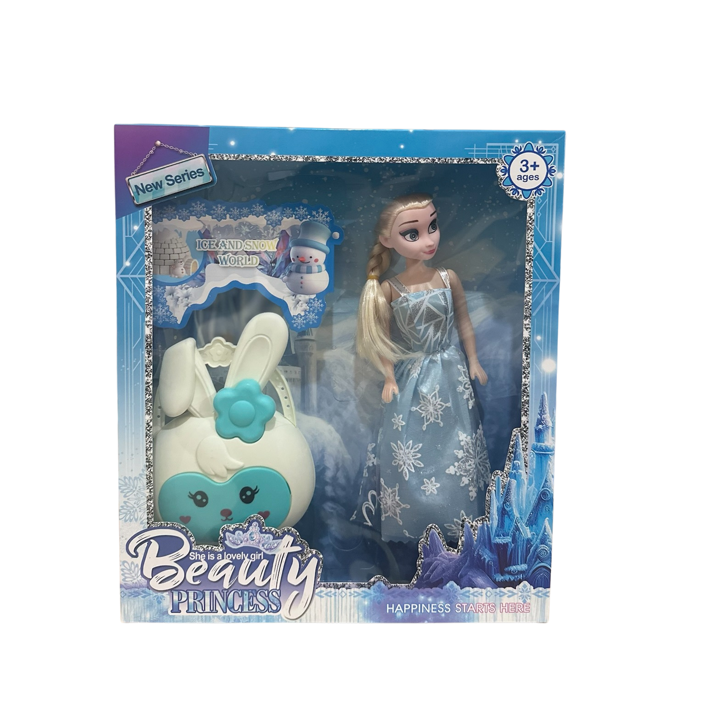Beauty Princess Ice & Snow World Doll Playset with Bunny