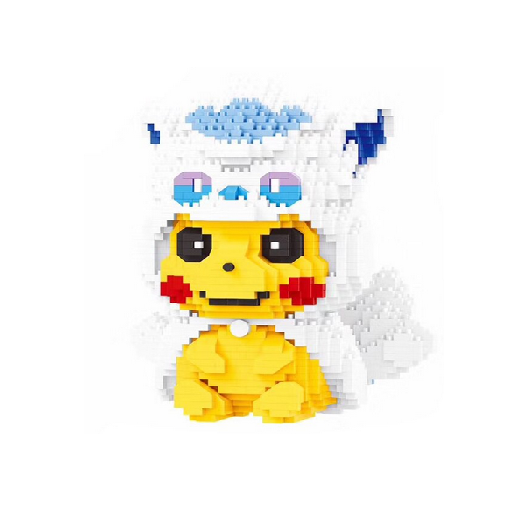 Pikachu Winter Costume Micro Building Blocks Set - Pokemon Character Model