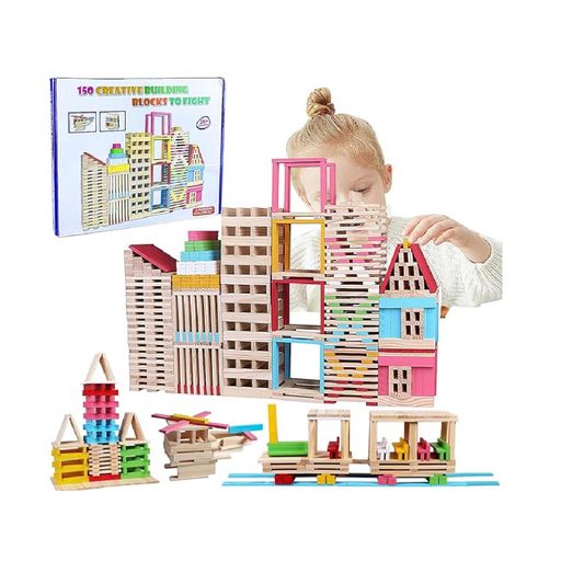 150-Piece Creative Building Blocks Set - Wooden Construction STEM Toy