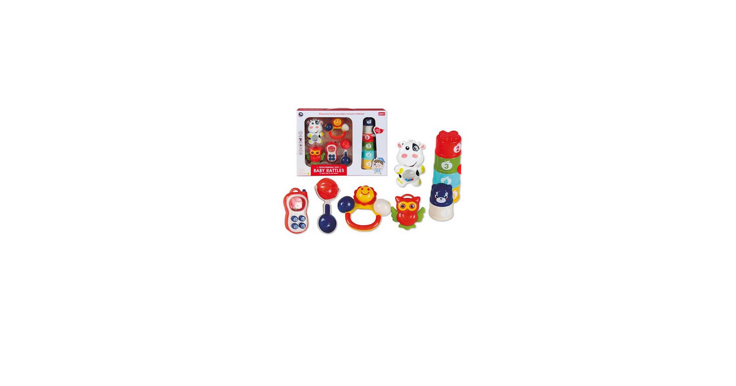 Baby Rattles Gift Set - 6-Piece Infant Sensory Toy Collection