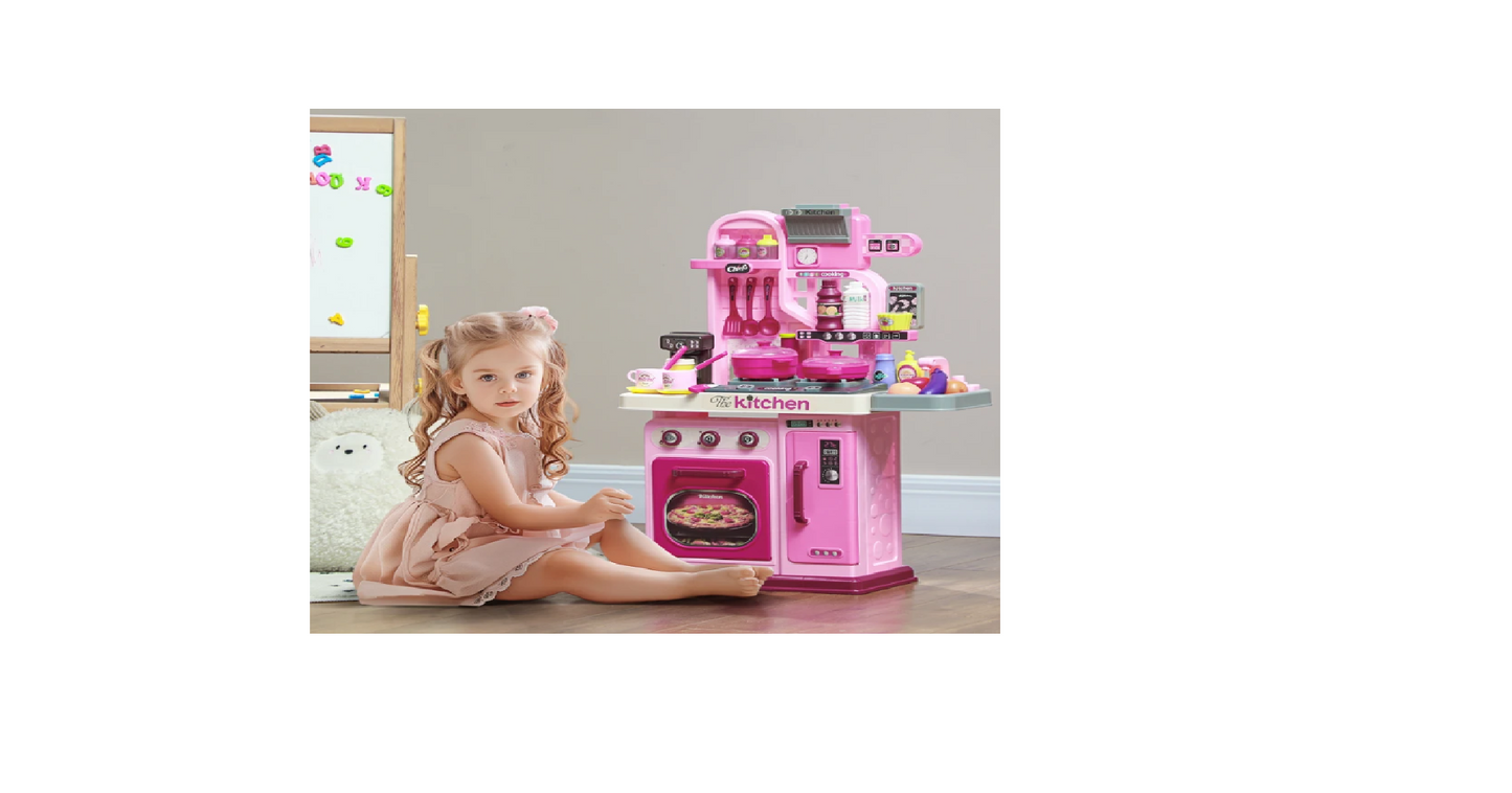 Pink Dream Kitchen Playset - Complete Cooking Station with Lights & Sounds