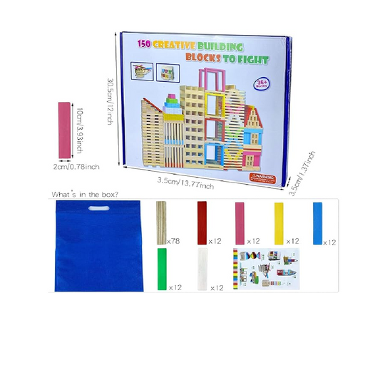 150-Piece Creative Building Blocks Set - Wooden Construction STEM Toy