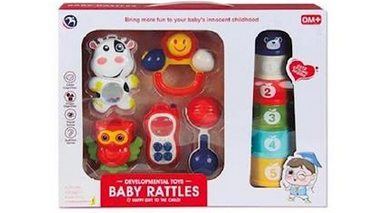 Baby Rattles Gift Set - 6-Piece Infant Sensory Toy Collection