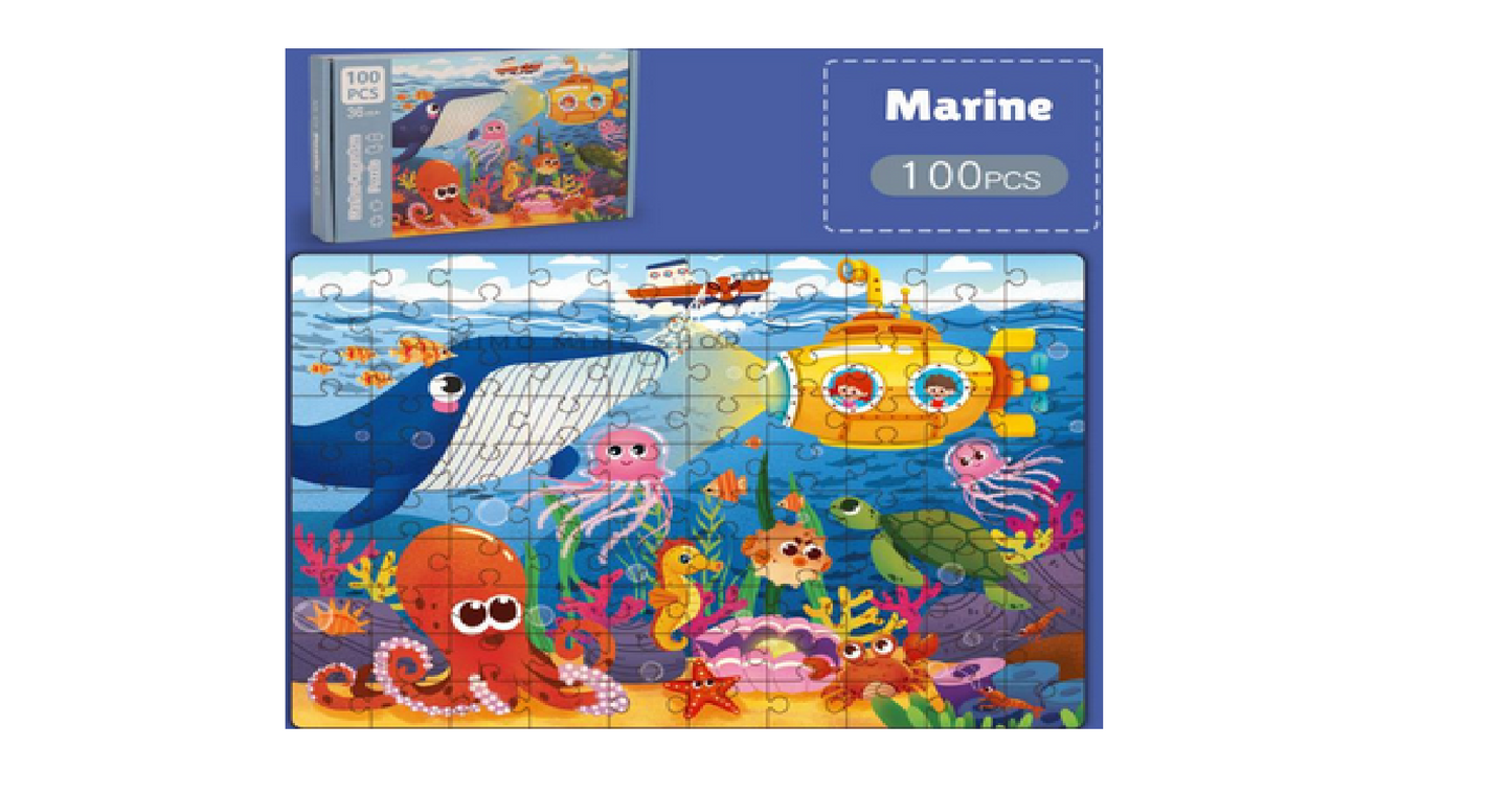 Marine Organism 100-Piece Ocean Adventure Jigsaw Puzzle