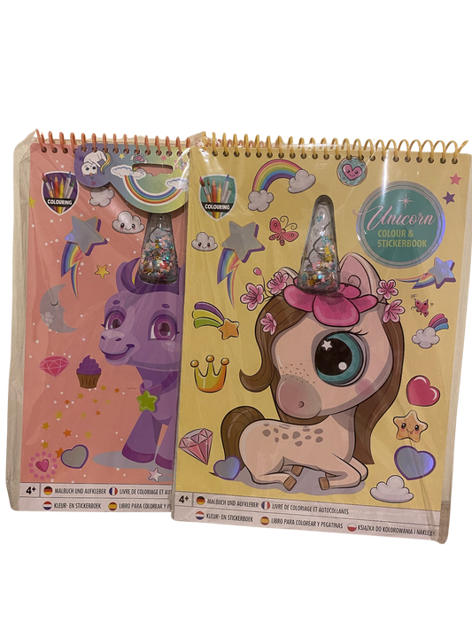 Unicorn Colour & Sticker Book Set