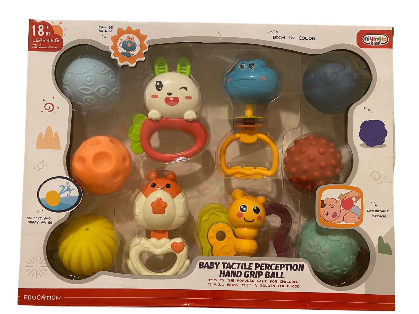 Baby Tactile Perception Hand Grip Ball Set - 10-Piece Sensory Toy Collection