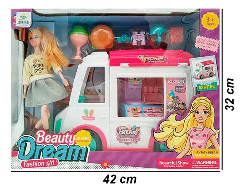 Beauty Dream Ice Cream Truck Playset with Doll