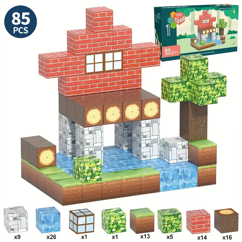 Minecraft Magnetic Building Cubes  (85 Pcs)