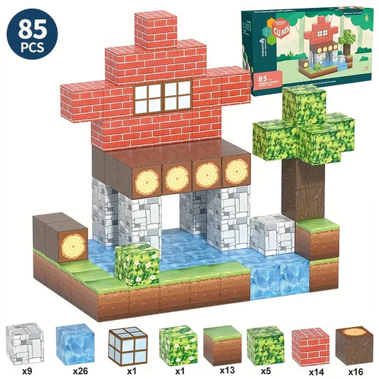 Minecraft Magnetic Building Cubes  (85 Pcs)
