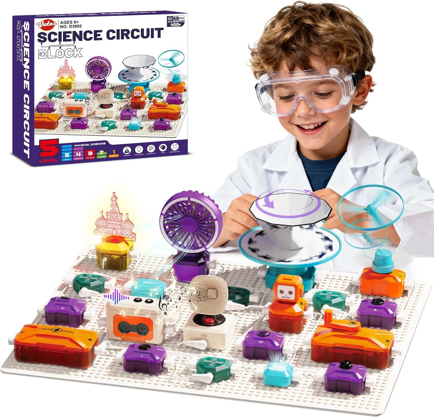 Science Circuit for Kids, 62PCS Electronics Exploration Kit