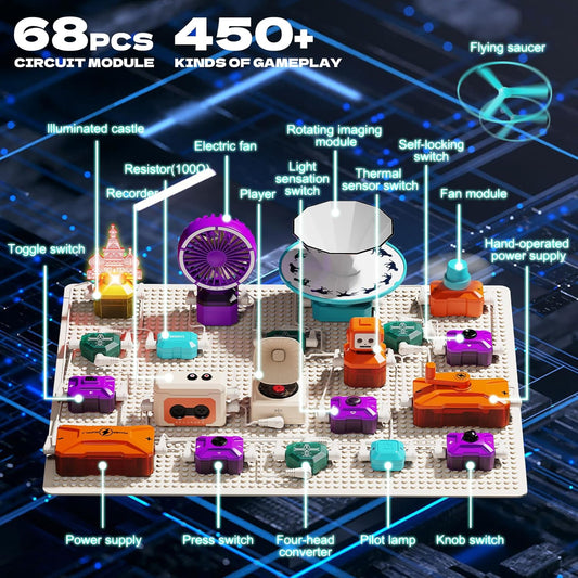 Science Circuit for Kids, 62PCS Electronics Exploration Kit
