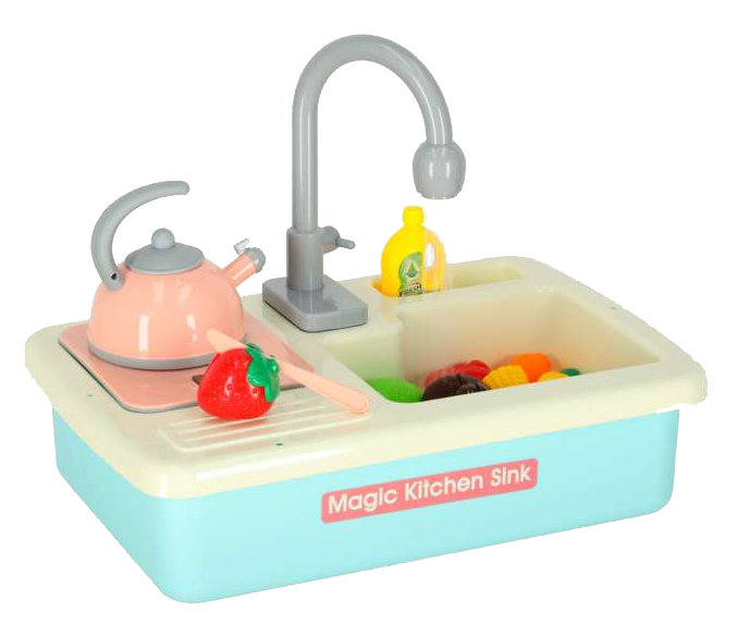 Magic Kitchen Sink Playset - Complete Pretend Play Cooking Set with Running Water