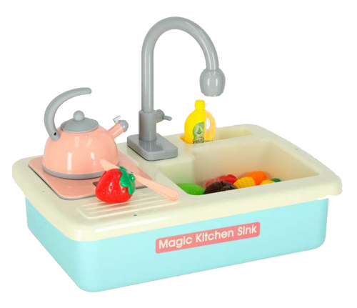 Magic Kitchen Sink Playset - Complete Pretend Play Cooking Set with Running Water